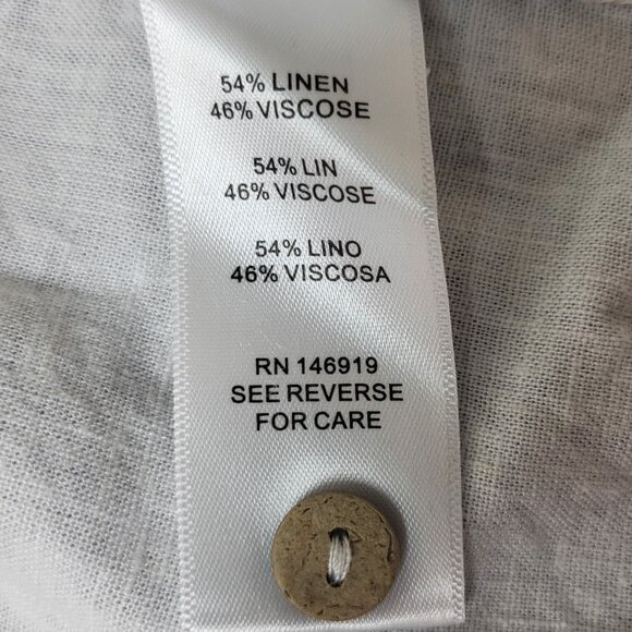 Cabana by CasaCabana white linen blend button-up swimsuit coverup NWOT  size XL - Picture 6 of 9